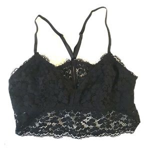 Aerie bralette black lace adjustable strap sz M